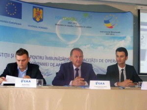 conferinta de presa caa turda Bogdan Bobic, Cristian  Matei, Andrei Bulumete (de la stinga la dreapta)